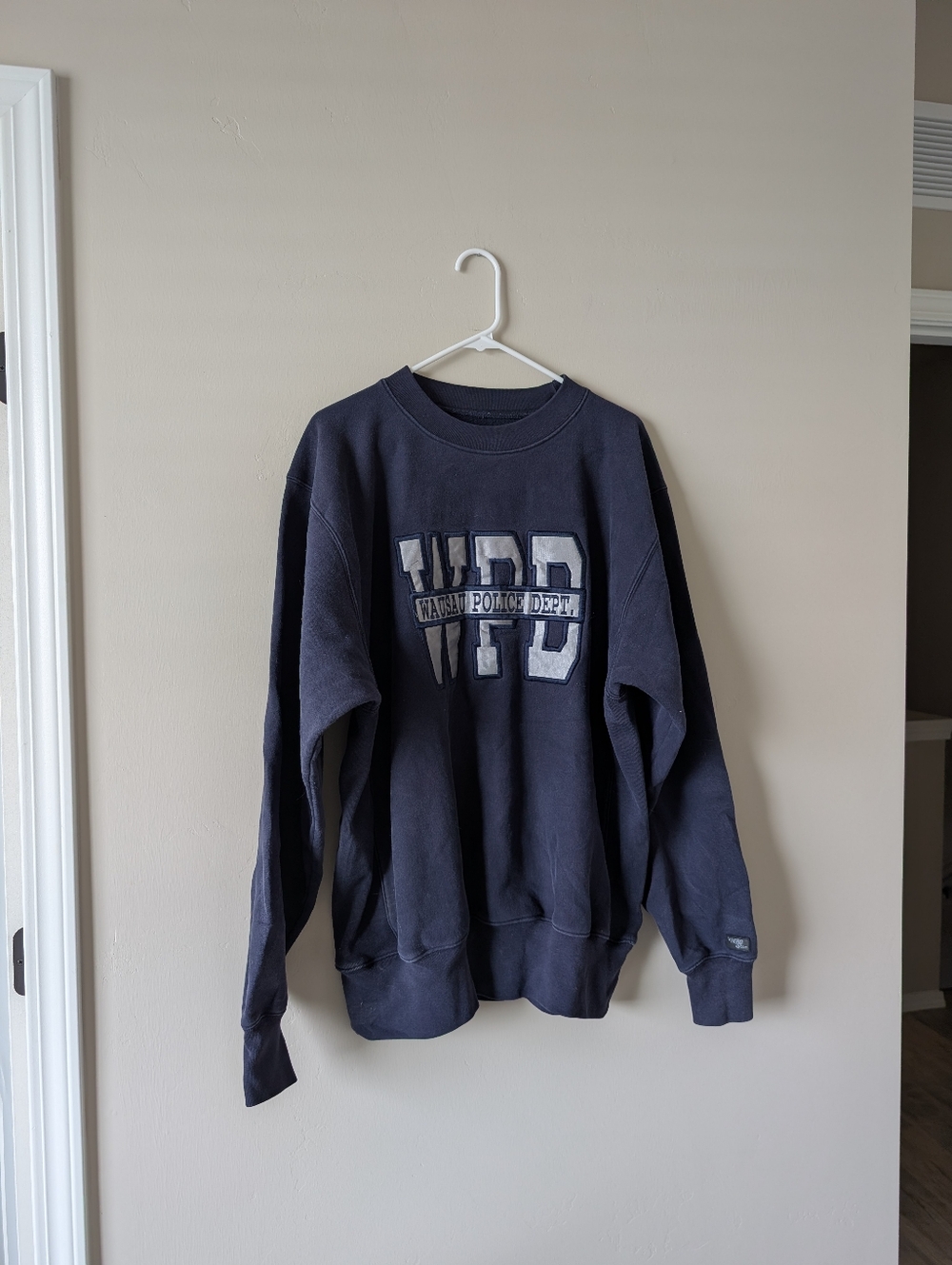 Men's Vintage Police Department Blue Crewneck Sweatshirt